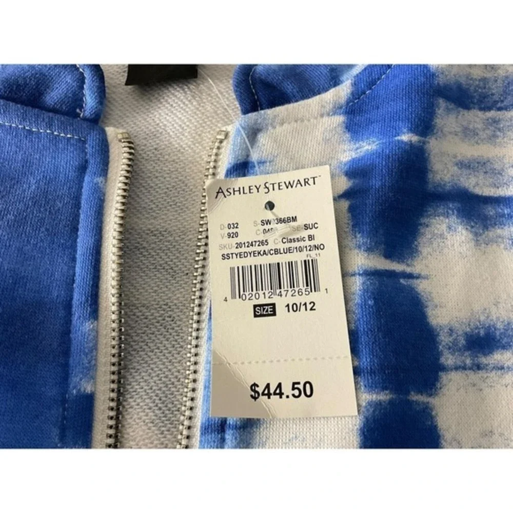 Ashley Sport Women Blue Tie Dye Tracksuit Set Zip‎ Jacket Cropped Joggers 10/12